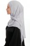 Eylem - Hijab Chiffon One Piece Gris Clair