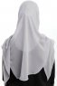 Eylem - Hijab Chiffon One Piece Gris Clair
