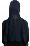 Sahar - Hijab Chiffon One Piece Bleu Marin