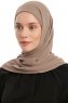 Sahar - Hijab Chiffon One Piece Taupe Foncé