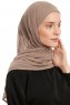 Sahar - Hijab Chiffon One Piece Taupe Foncé