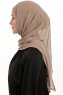 Sahar - Hijab Chiffon One Piece Taupe Foncé