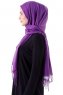 Demet - Hijab Pashmina Violet Foncé