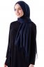 Demet - Hijab Pashmina Bleu Marin