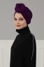 Amy - Turban En Coton Violet - Ayse Turban