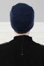 Stella - Turban En Coton Bleu Marin