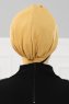 Elsa - Turban En Coton Moutarde & Noir
