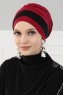 Elsa - Turban En Coton Bordeaux & Noir