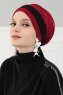 Elsa - Turban En Coton Bordeaux & Noir