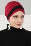 Elsa - Turban En Coton Bordeaux & Noir