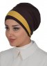 Elsa - Turban En Coton Kaki & Marron