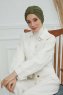 Laura - Turban En Coton Kaki