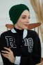 Laura - Turban En Coton Vert Foncé