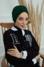 Laura - Turban En Coton Vert Foncé