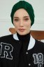 Laura - Turban En Coton Vert Foncé