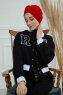 Laura - Turban En Coton Rouge