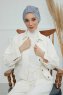 Laura - Turban En Coton Gris Clair