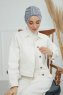 Laura - Turban En Coton Gris Clair