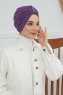 Laura - Turban En Coton Violet