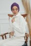 Laura - Turban En Coton Violet