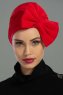 Julia - Turban En Coton Rouge - Ayse Turban