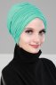 Wilma - Turban En Coton Turquoise - Ayse Turban