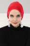 Linda - Turban En Coton Rouge - Ayse Turban