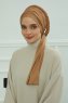 Rebecca - Turban En Coton Marron Clair