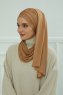 Rebecca - Turban En Coton Marron Clair