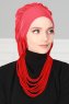 Isabella - Turban En Coton Rouge - Ayse Turban