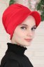 Sandra - Turban En Coton Rouge - Ayse Turban