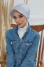 Sandra - Turban En Coton Gris Clair