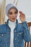 Sandra - Turban En Coton Gris Clair