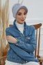 Sandra - Turban En Coton Gris Clair
