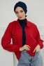 Ellie - Turban En Coton Bleu Marin