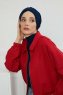 Ellie - Turban En Coton Bleu Marin