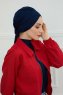 Ellie - Turban En Coton Bleu Marin