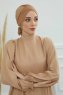 Ellie - Turban En Coton Marron Clair