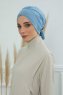 Ellie - Turban En Coton Sky Blue