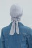 Ellie - Turban En Coton Gris Clair