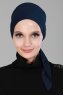 Felicia - Turban En Coton Bleu Marin