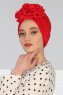 Kerstin - Turban En Coton Rouge - Ayse Turban