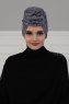 Kerstin - Turban En Coton Gris - Ayse Turban