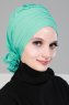 Monica - Turban En Coton Turquoise - Ayse Turban
