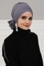 Monica - Turban En Coton Gris - Ayse Turban