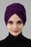 Fiona - Turban En Coton Violet - Ayse Turban