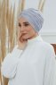 Fiona - Turban En Coton Gris Clair