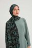 Banou - Hijab À motifs Bleu Pétrole
