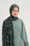Banou - Hijab À motifs Bleu Pétrole