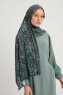 Gulya - Hijab À motifs Vert Pétrole